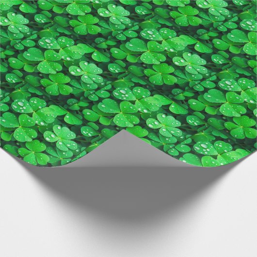 Irish Viel Glück Four-Leaf-Clovers Geschenkpapier (Ecke)