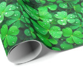 Irish Viel Glück Four-Leaf-Clovers Geschenkpapier (Rolleneckpunkt)
