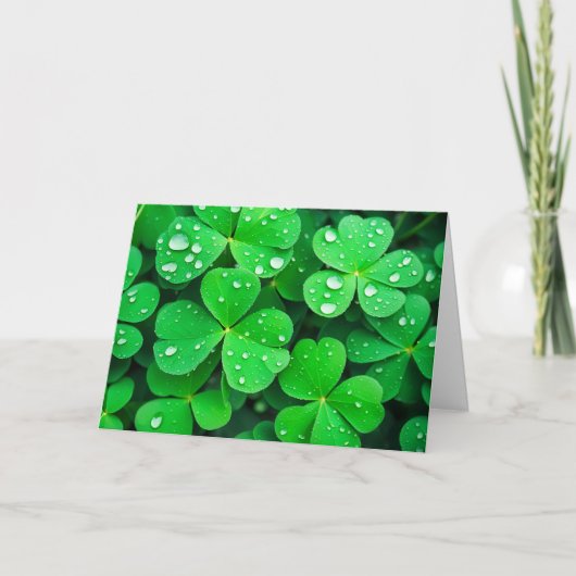 Irish Viel Glück Four-Leaf-Clovers Karte (Vorderseite)