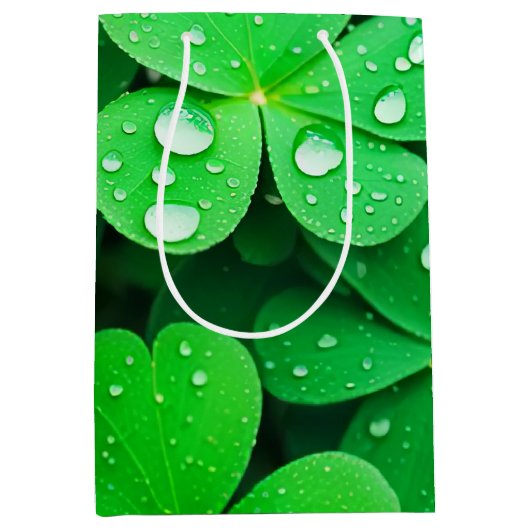 Irish Viel Glück Four-Leaf-Clovers Mittlere Geschenktüte (Vorderseite)