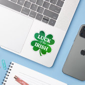 Irish Vierblättriges Kleeblatt Aufkleber (Laptop mit iPhone)