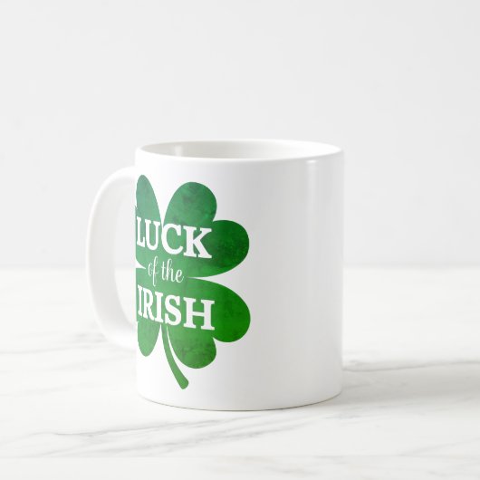 Irish Vierblättriges Kleeblatt Kaffeetasse (Vorderseite Links)