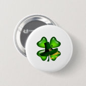 Irish Vierblättriges Kleeblatt Lucky Kleeblatts Button (Vorne & Hinten)