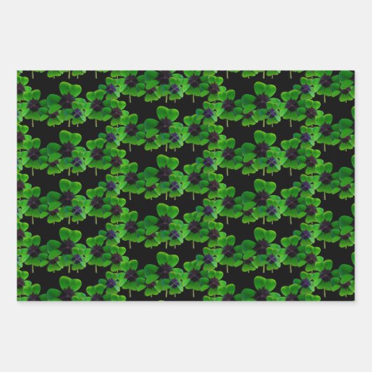 Irish Vierblättriges Kleeblatt Pattern Geschenkpapier Set (Vorderseite 2)