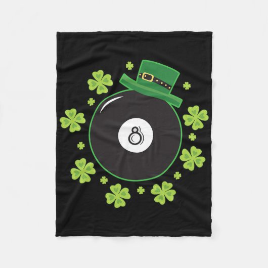 Irish Vierblättriges Kleeblatt Shooting Pool Ball Fleecedecke (Vorderseite)