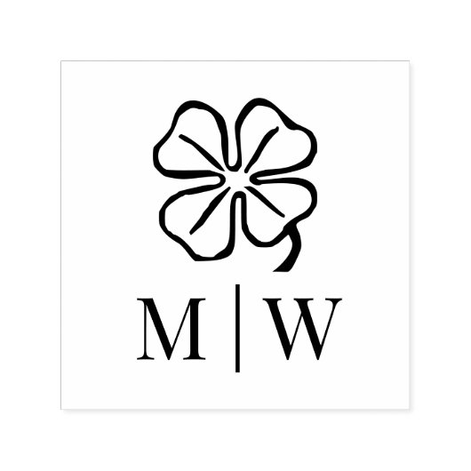 Irish Vierblättriges Kleeblatt Wedding Couple Init Permastempel (Design)