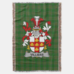 Irish Villiers Coat of Arms Familienwappen Irland Decke
