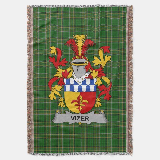 Irish Vizer Coat of Arms Familienwappen Irland Decke (Vorderseite Vertikal)