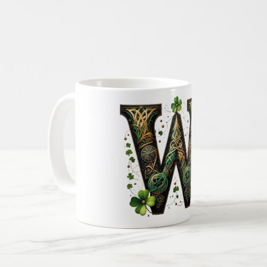 Irish W Monogram Coffee Mug Kaffeetasse (Vorderseite Links)