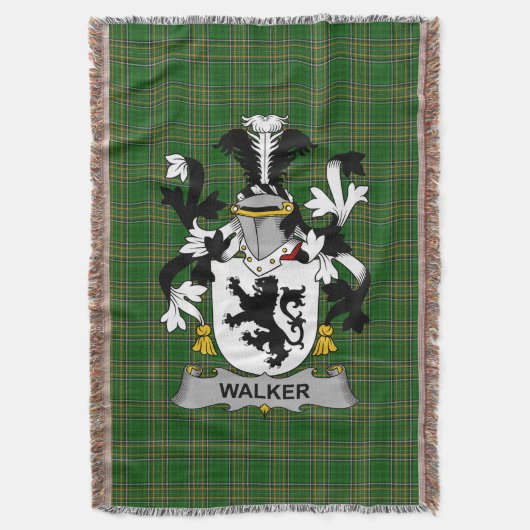 Irish Walker Coat of Arms Familienwappen Irland Decke (Vorderseite Vertikal)