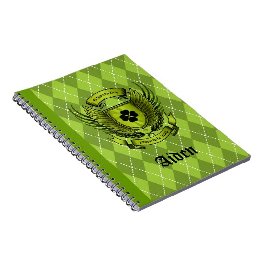 Irish Wappen St. Patricks Day Notebook Notizblock (Rechte Seite)