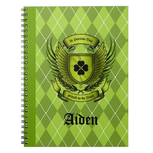 Irish Wappen St. Patricks Day Notebook Notizblock (Vorderseite)