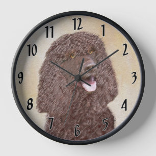 Irish-Wasser-Spaniel-Malerei - Originale Hunde-Kun Uhr