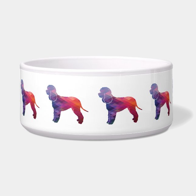 Irish Water Dog Geo Silhouette Lila Napf (Vorderseite)