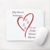 Irish Water Spanel Heart Belongs Mousepad (Mit Mouse)