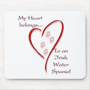Irish Water Spanel Heart Belongs Mousepad