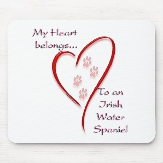 Irish Water Spanel Heart Belongs Mousepad (Vorne)