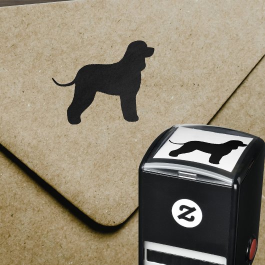 Irish Water Spanel Hunde Rasse Silhouette Permastempel