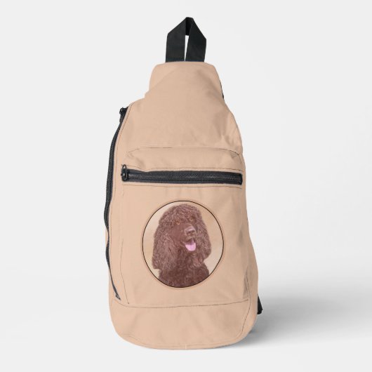 Irish Water Spanel IWS Malerei Original Hunde Kuns Crossbody Bag (Vorderseite)