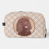 Irish Water Spanel IWS Malerei Original Hunde Kuns Waschbeutel (Vorderseite)