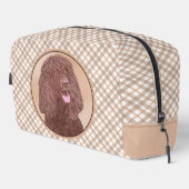 Irish Water Spanel IWS Malerei Original Hunde Kuns Waschbeutel (Rechte Ecke)