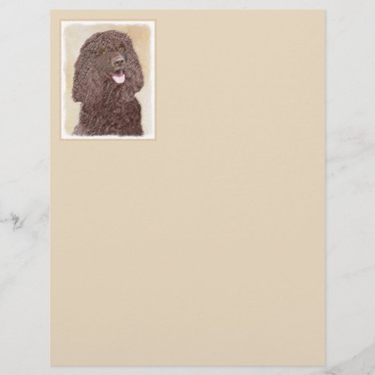 Irish Water Spanel Painting - Original Dog Art (Vorderseite)