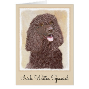Irish Water Spanel Painting - Original Dog Art