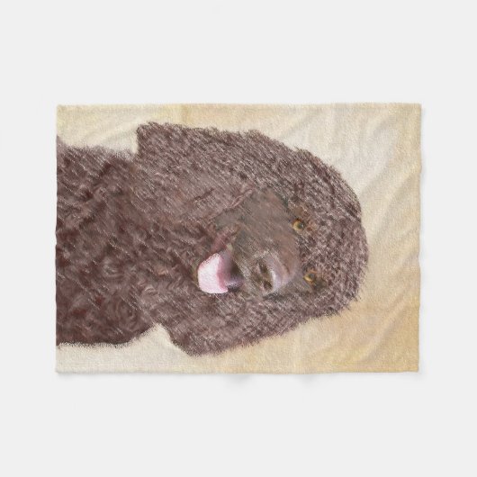 Irish Water Spanel Painting - Original Dog Art Fleecedecke (Vorderseite (Horizontal))