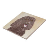 Irish Water Spanel Painting - Original Dog Art Fliese (Seite)