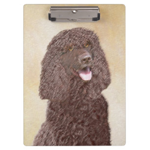 Irish Water Spanel Painting - Original Dog Art Klemmbrett