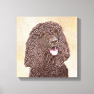 Irish Water Spanel Painting - Original Dog Art Leinwanddruck