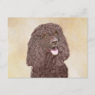 Irish Water Spanel Painting - Original Dog Art Postkarte