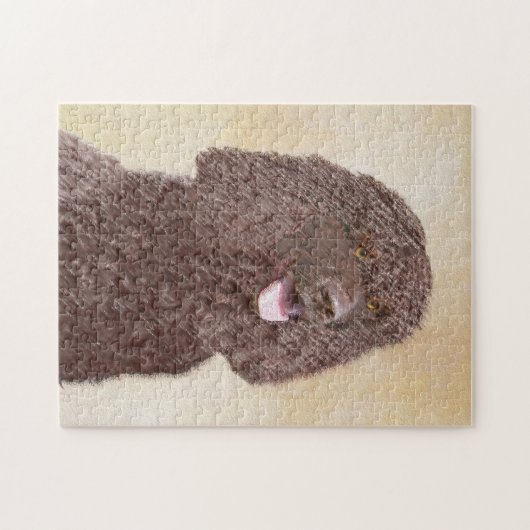 Irish Water Spanel Painting - Original Dog Art Puzzle (Horizontal)