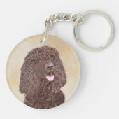 Irish Water Spanel Painting - Original Dog Art Schlüsselanhänger (Rückseite)