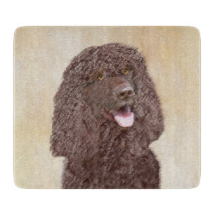 Irish Water Spanel Painting - Original Dog Art Schneidebrett