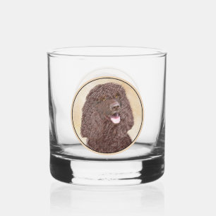 Irish Water Spanel Painting - Original Dog Art Whiskyglas