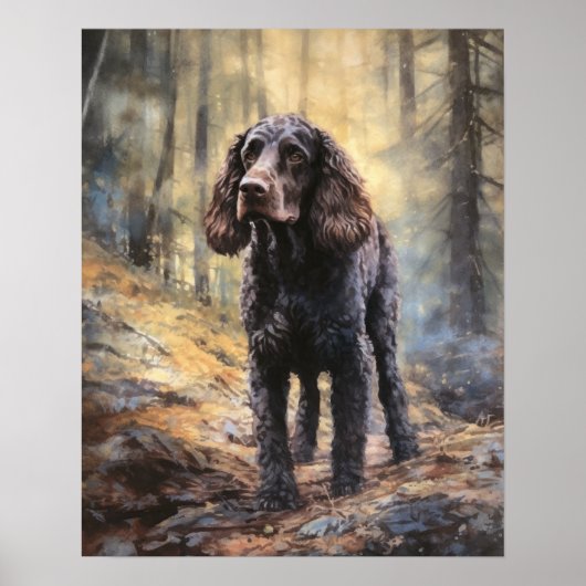 Irish Water Spaniel Dog Art Print Poster (Vorne)