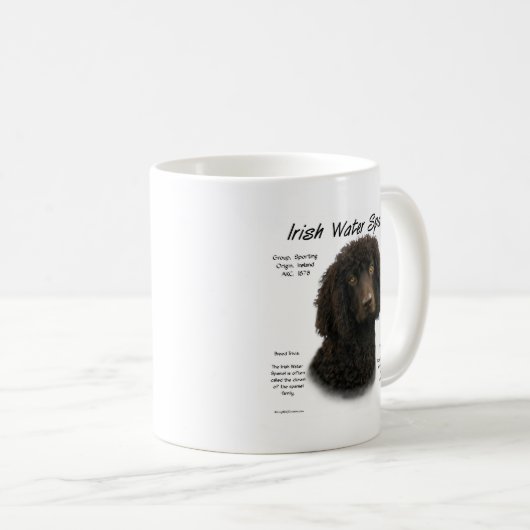 Irish Water Spaniel History Design Kaffeetasse (VorderseiteRechts)