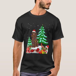 Irish Water Spaniel Hund tragen Weihnachtshutte Tr T-Shirt