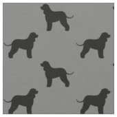 Irish Water Spaniel Hunde Silhouetten Gemustert Stoff (Nahaufnahme)