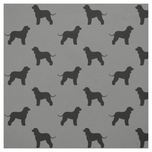 Irish Water Spaniel Hunde Silhouetten Gemustert Stoff (Muster)
