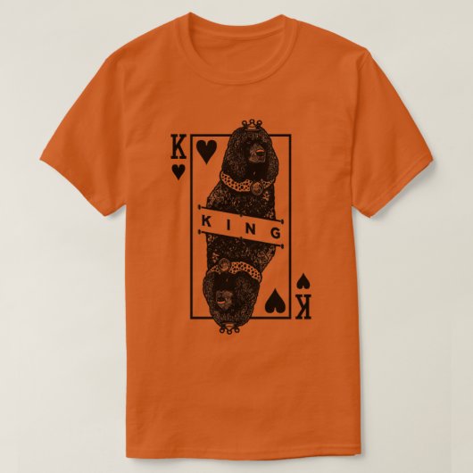 Irish Water Spaniel King of Hearts Funny Whiptail T-Shirt (Design vorne)