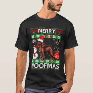 Irish Water Spaniel Merry Woofmas Weihnachten T-Shirt