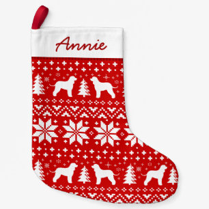 Irish Water Spaniel Silhouetten Muster Niedlich Kleiner Weihnachtsstrumpf