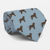 Irish Water Spaniel Silhouetten Pattern Dog Lover Krawatte (Gerollt)