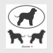 Irish Water Spaniel Silhouetten Vinyl Sticker Set (Blatt)