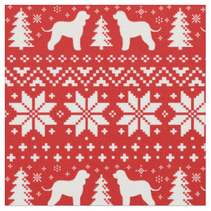 Irish Water Spaniels Weihnachtsfeiertag Gemustert Stoff