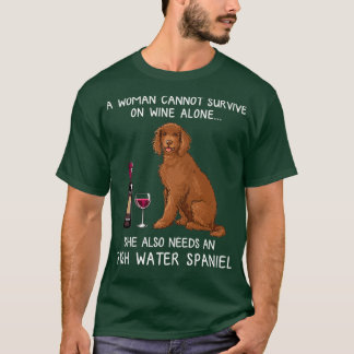 Irish Water Spanisch und Wein Funny Dog T-Shirt