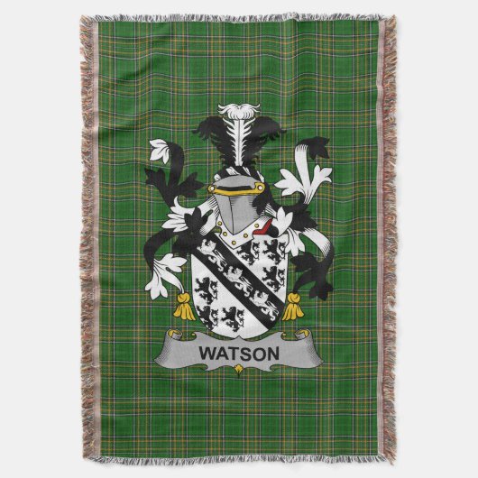 Irish Watson Coat of Arms Familienwappen Irland Decke (Vorderseite Vertikal)
