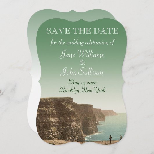 Irish Wedding Cliffs of Moher Save the Date (Vorne/Hinten)